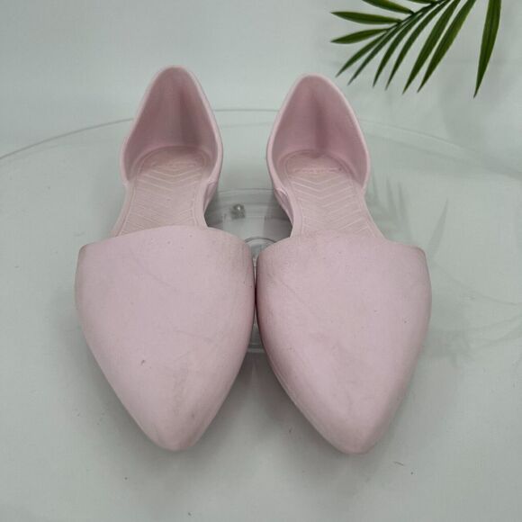Native Women's Audrey Flat Size 7 D'Orsay Slip On Shoe Pink Rubber Beach Pool - Picture 8 of 15